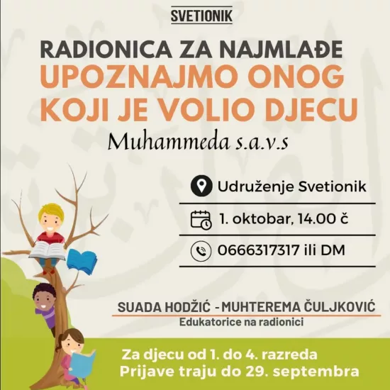 Radionica za najmlađe: “Upoznajmo onog koji je voleo djecu”