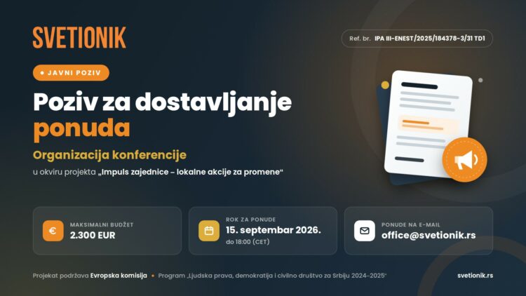 Javni poziv za dostavljanje ponuda – Organizacija konferencije